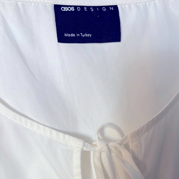 ASOS Poplin Tie Front White Maxi Dress. Size Large. Like new. - Picture 7 of 8